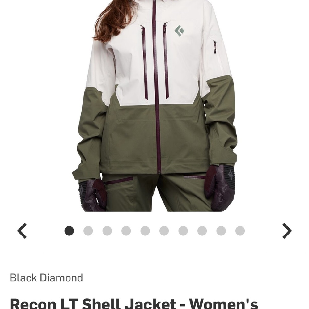 Black Diamond Women's Recon LT Shell Jacket - White and Olive